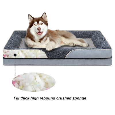 Canapé pour Chien Déhoussable Mousse Épaisse 120 x 80 cm