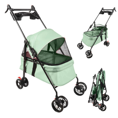 Poussette 2-en-1 Nacelle Amovible pour Chien 10 kg
