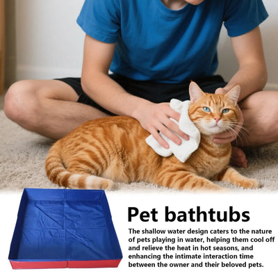 Piscine pour Chien Carrée 50 cm Bac de Lavage