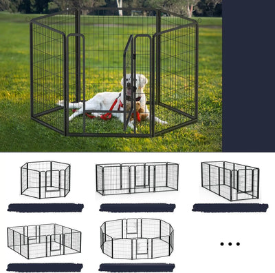 Parc Enclos Pliable pour Chien avec Portes Maison et Jardin