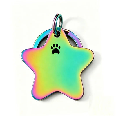 Médaille d'Identification Étoile Gravée pour Chien