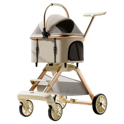Poussette pour Chien de Luxe 3 en 1 Nacelle Détachable