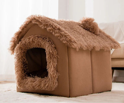 Niche d'Intérieur pour Chien Moelleuse à Toit Doux 6 Coloris