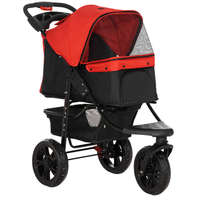 Poussette PawHut 3 Roues Pliante Chien Rouge