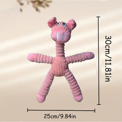 Jouet à Mâcher Velours Côtelé Animal Chien 30 cm