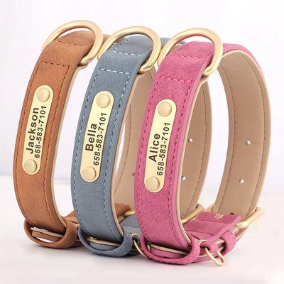 Medaille Collier Cuir Gravee Personnalise Chien