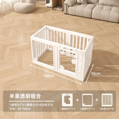 Parc pour Chien Intérieur Modulable Blanc avec Porte Verrouillable
