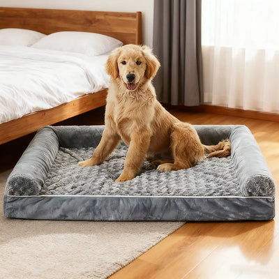 Canapé Orthopédique pour Chien Mémoire de Forme Rebords Lavable