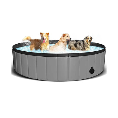 Piscine pour Chien Grande Taille 160 cm PVC Gris