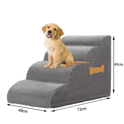 Escalier pour Chien Mousse Grise Petit Chien 2 à 4 Marches