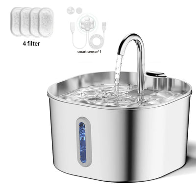 Fontaine à Eau Chien et Chat Inox 2,2 L Filtrée
