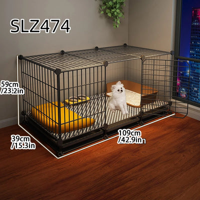 Cage pour Chien Intérieur Petite Taille avec Zone Toilette
