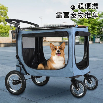 Poussette pour Chien Tout Terrain 4 Roues Caisson 73,5 cm
