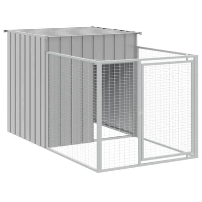 Niche Chien Acier Galvanisé Chenil Extensible 110x405x110 cm