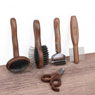 Brosse de Toilettage Chien et Chat, Kit Peignes et Coupe-Ongles
