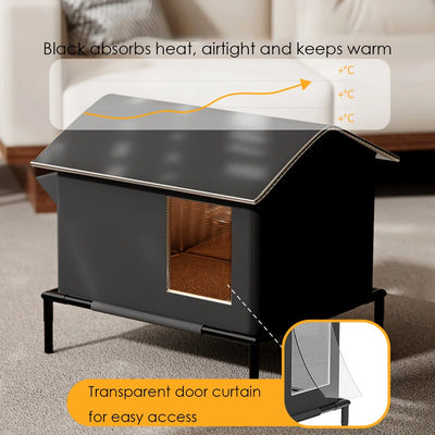Niche Extérieure Isolée Aluminium Noire pour Chiot et Chat