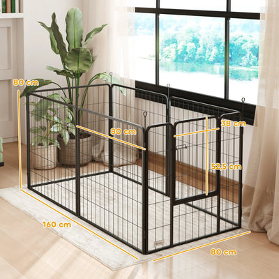 Parc pour Chien PawHut 6 Panneaux Pliable 80 cm