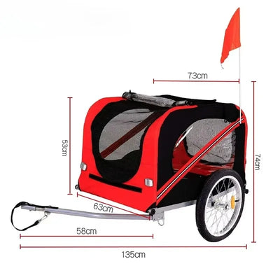 Remorque Vélo pour Chien Pliable Cabine 77 cm Anti-Pluie
