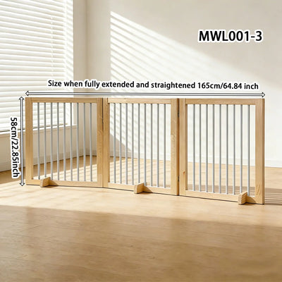Barrière Pliable en Bois pour Chien Sans Perçage 58 cm