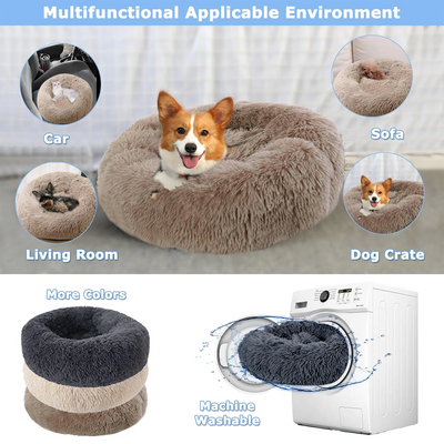 Panier Donut Ultra Doux Chien Moyen 40 à 90 cm