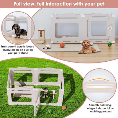 Parc Pliable Chien 6 ou 8 Panneaux 60 cm Ventouses