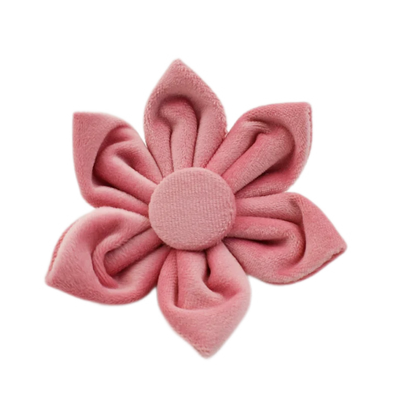 Collier et Laisse Velours Rose Harnais Assorti Chien
