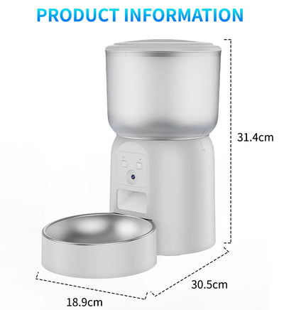 Distributeur de Croquettes Chien Caméra 3 L Inox Connecté