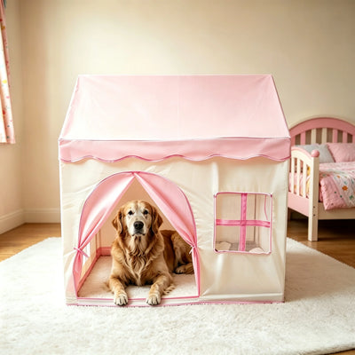 Tente pour Chien Grande Taille Niche Pliable Portes Enroulables