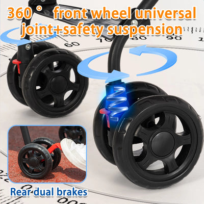 Poussette Pliable 4 Roues avec Porte-Gobelet pour Chien