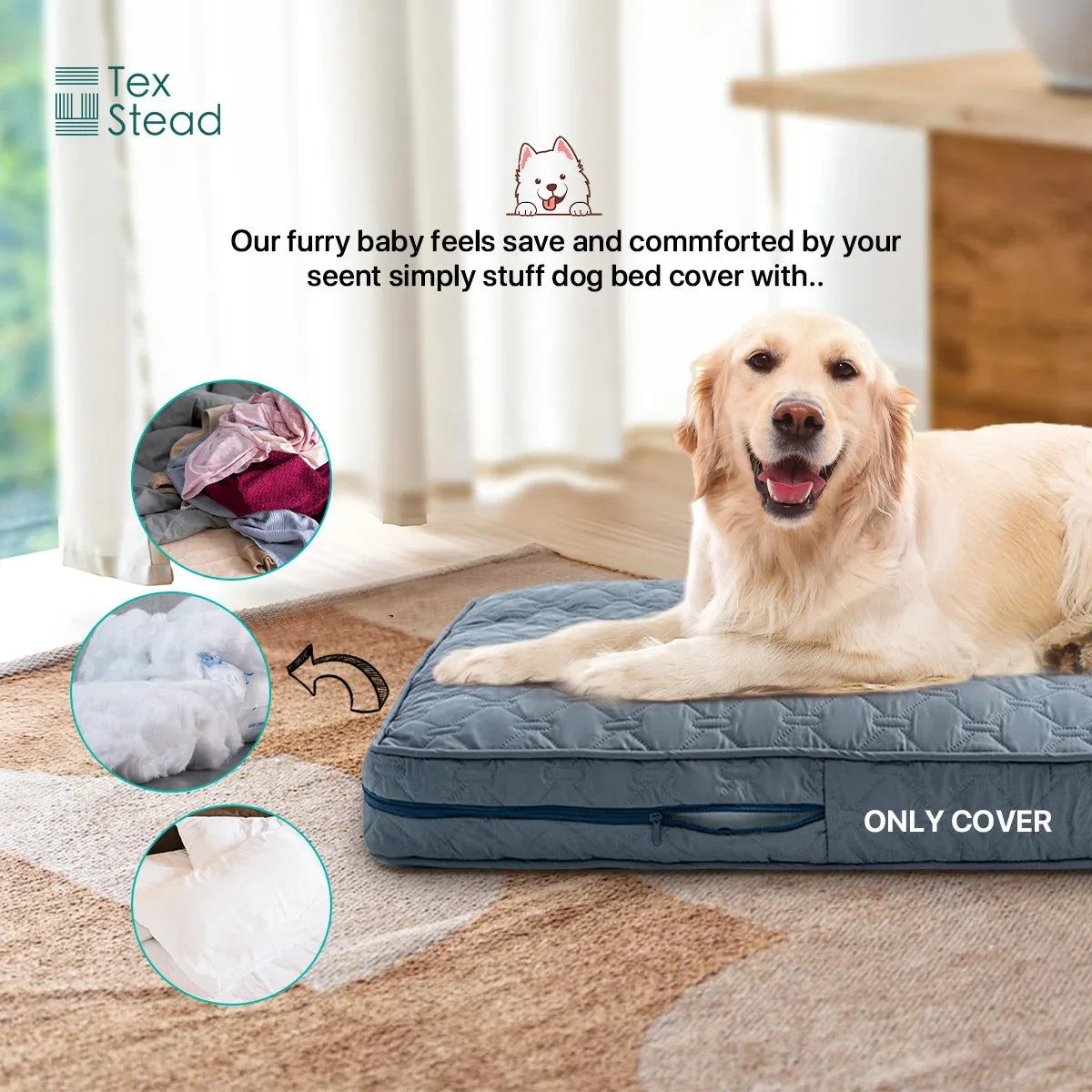Housse de Matelas pour Chien Étanche Matelassée Jusqu'à 135 cm