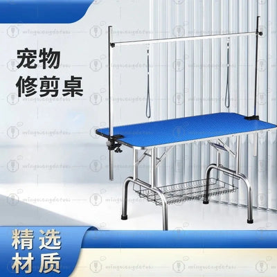 Table de Toilettage Pliable 116 cm avec Potence pour Chien