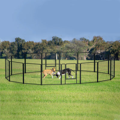 Parc Enclos Pliable pour Chien avec Portes Maison et Jardin