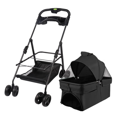 Poussette Pliable Chien 600D Oxford Roues à Frein