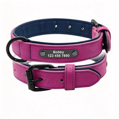 Collier Cuir Gravé Personnalisé Grand Chien