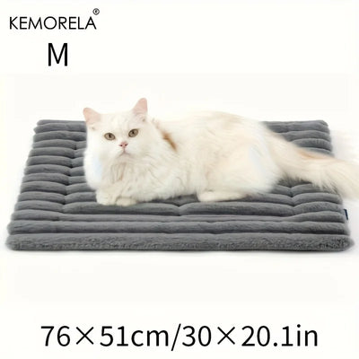 Matelas Rayé pour Chien KEMORELA Peluche Lavable 120x60 cm