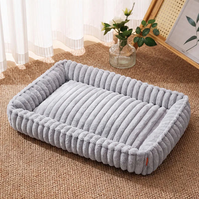 Canapé pour Chien Rectangulaire Rebords Épais Lavable Toutes Saisons