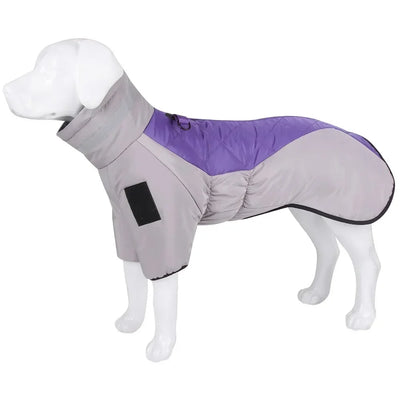 Manteau Imperméable Chien Rembourré Col Haut Grande Taille