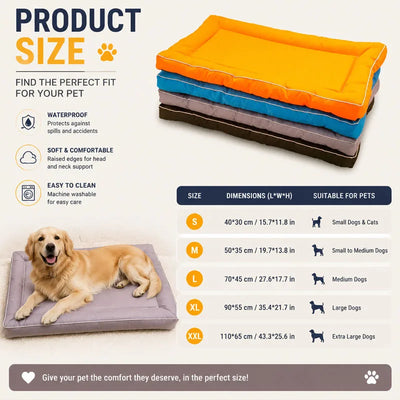 Matelas pour Chien Étanche Oxford Mémoire de Forme Épais