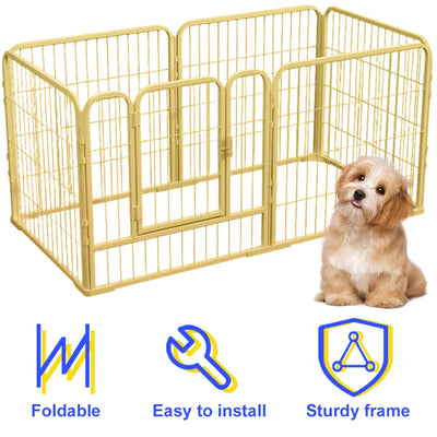 Parc pour Chien Robuste 6 Panneaux Pliable avec Porte