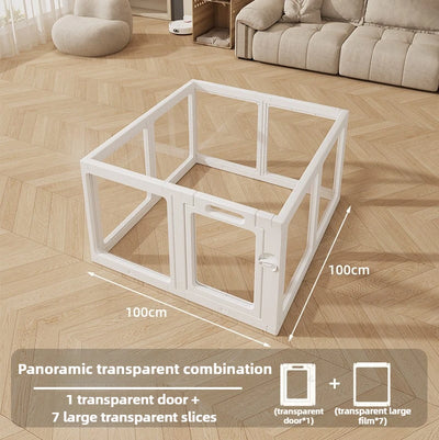 Clôture Anti-Fugue Transparente pour Chien Hauteur 60 cm
