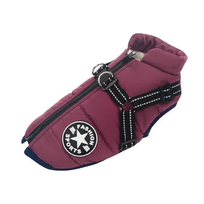 Manteau Imperméable Chien Doublé Polaire Grande Taille