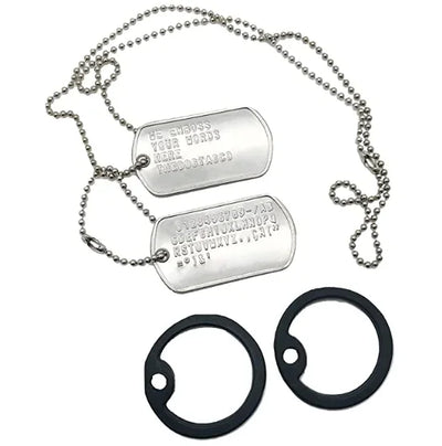 Ensemble de 2 Colliers Militaires Acier Inox pour Chien