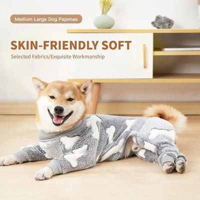 Pyjama Chien Grande Taille Polaire Chaud 4 Pattes
