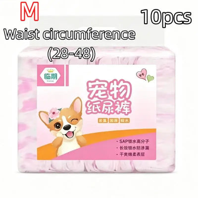 Couche pour Chien Jetable Petit et Moyen Gabarit 10 Pièces