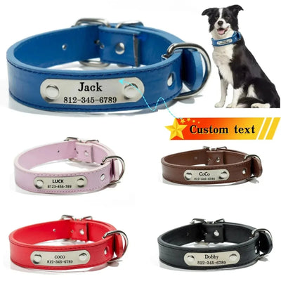 Collier Cuir Personnalisé Gravé pour Chien