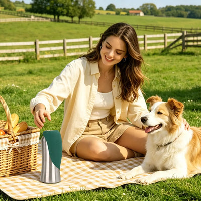 Gamelle de Voyage Chien Bouteille d'Eau Inox Portable