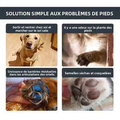Mousse Nettoyante Pattes avec Brosse Double Face pour Chien