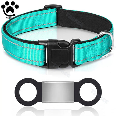 Collier Rembourré Réfléchissant Gravé Nom Chien