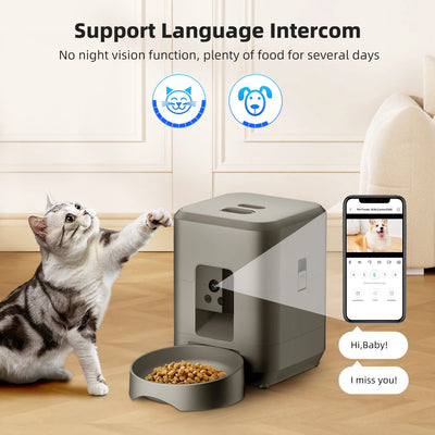 Distributeur Croquettes Chien Connecté Caméra Interphone Programmable