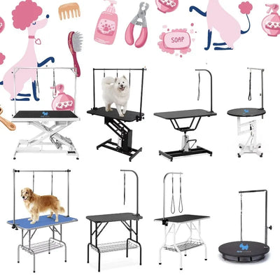 Table de Toilettage Ronde Pneumatique Rotative Inox pour Chien